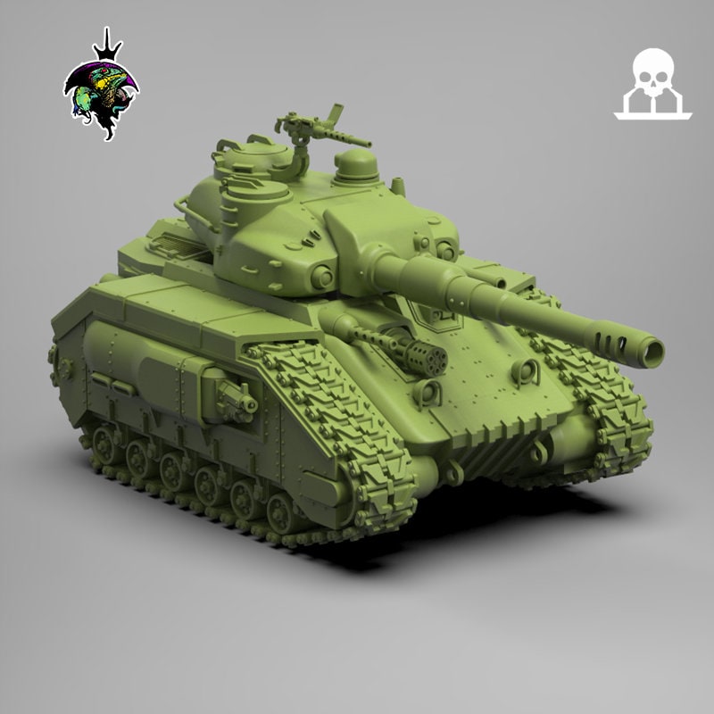 Caiman Heavy Battle Tank, By Reptilian Overlords, Modular Heavy Battle Tank Proxy for Sci-Fi Wargames