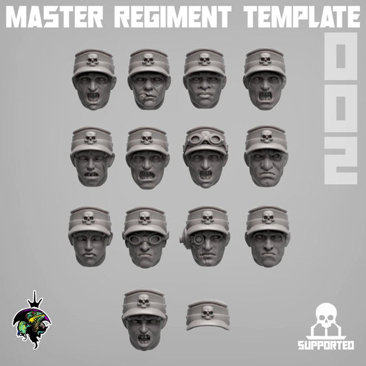 Master Regiment Head set, Modular Miniatures by Reptilian Overlords, Conversion Bits