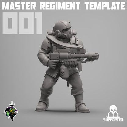 Master Regiment Template Base Set Miniatures by Reptilian Overlords,  Imperial guard infantry regiment