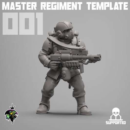 Master Regiment Template Base Set Miniatures by Reptilian Overlords,  Imperial guard infantry regiment