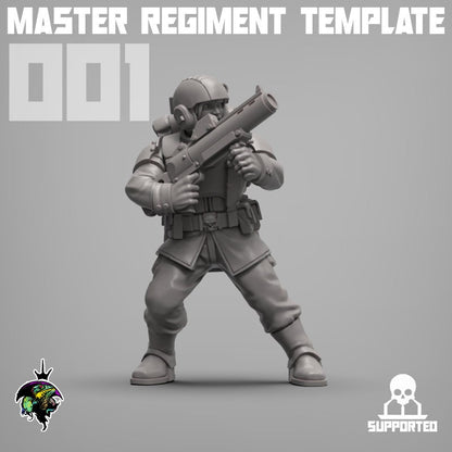 Master Regiment Template Base Set Miniatures by Reptilian Overlords,  Imperial guard infantry regiment