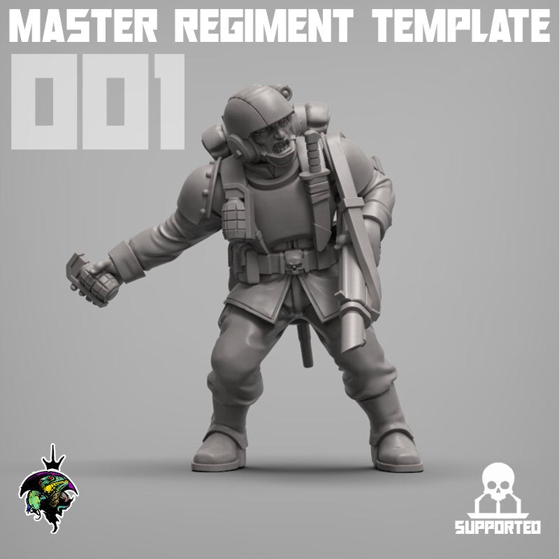 Master Regiment Template Base Set Miniatures by Reptilian Overlords,  Imperial guard infantry regiment