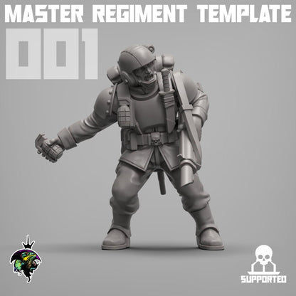 Master Regiment Template Base Set Miniatures by Reptilian Overlords,  Imperial guard infantry regiment