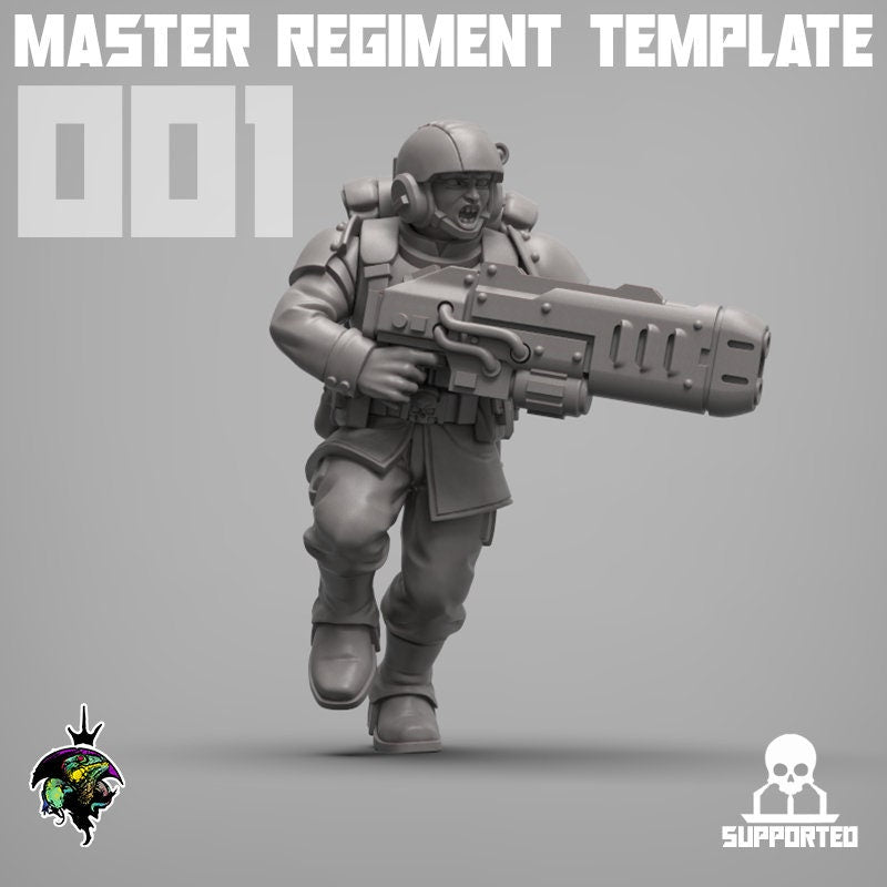 Master Regiment Template Base Set Miniatures by Reptilian Overlords,  Imperial guard infantry regiment