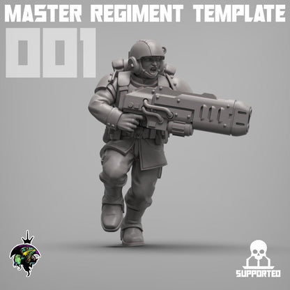 Master Regiment Template Base Set Miniatures by Reptilian Overlords,  Imperial guard infantry regiment