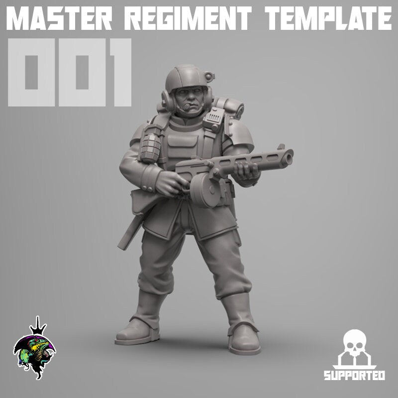 Master Regiment Template Base Set Miniatures by Reptilian Overlords,  Imperial guard infantry regiment