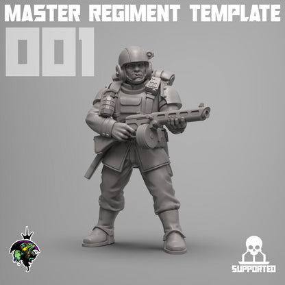 Master Regiment Template Base Set Miniatures by Reptilian Overlords,  Imperial guard infantry regiment