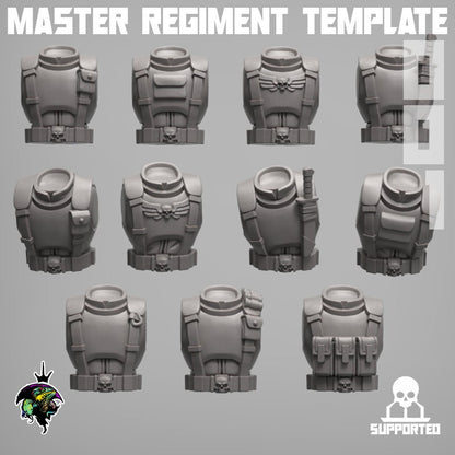 MODULAR Master Regiment Template, Modular Sci-Fi Wargames Space Guard Miniatures by Reptilian Overlords,  Imperial guard infantry regiment