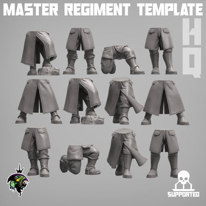 MODULAR Command Squad Master Regiment Template Modular Set, Sci-Fi Wargames Space Guard Miniatures by Reptilian Overlords