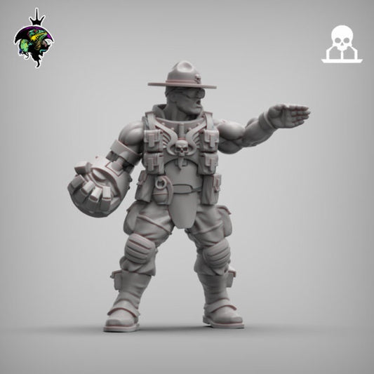 Sergeant Major Meatgrinder, Space Castellan Proxy, Space Guard Miniatures by Reptilian Overlords, Colonel Kilgore