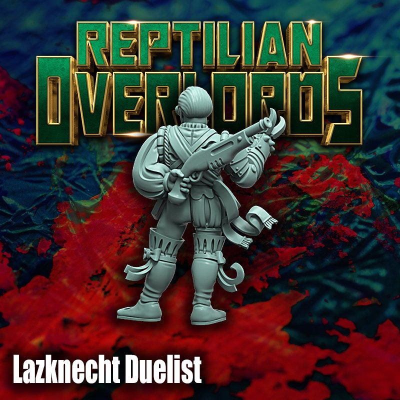 Lazknecht Duelist, Space Castellan Proxy, Sci-Fi Wargames Miniatures by Reptilian Overlords, Grimdark Guardsmen Character