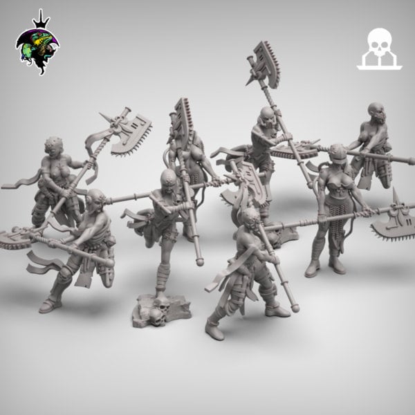 Choppy Zealots, Female Executioner Miniatures by Reptilian Overlords,  Inquisition infantry regiment