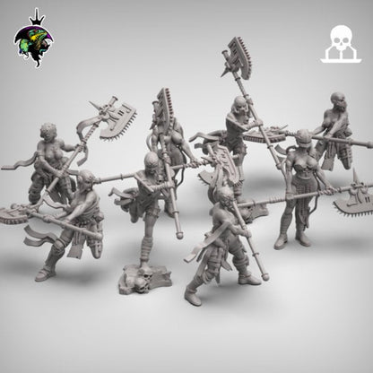 Choppy Zealots, Female Executioner Miniatures by Reptilian Overlords,  Inquisition infantry regiment