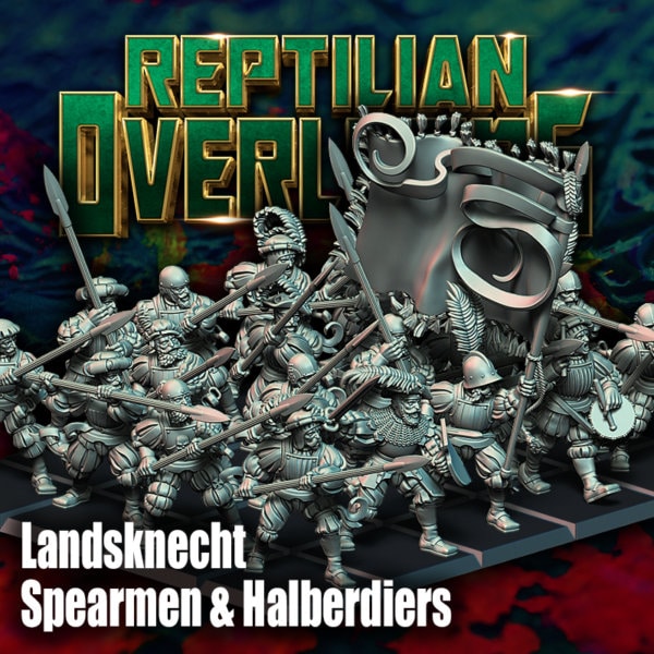 Imperial Landsknecht Spears and Halberds Miniatures, Bits and Weapon Conversions by Reptilian Overlords for Fantasy Wargames