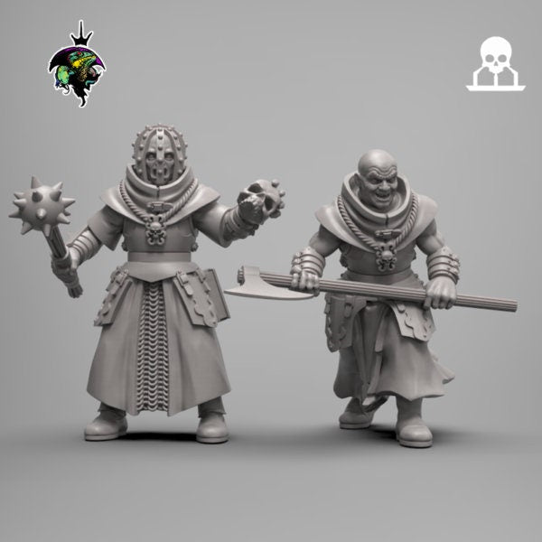 Modular Flagellants, Warrior Priests and Zealots, Witch Hunter Warband. Fantasy Miniatures by Reptilian Overlords, perfect for Wargames
