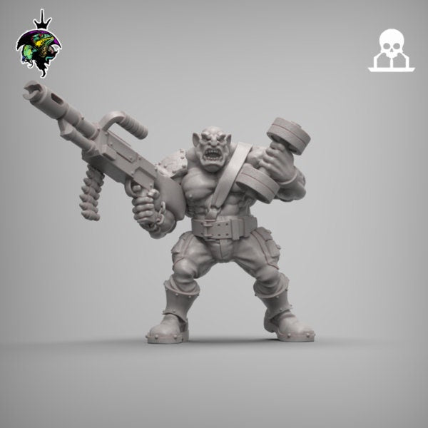 Space Ogres, Monstrous Sci-Fi Ogre Squad , Sci-Fi Wargames Miniatures by Reptilian Overlords