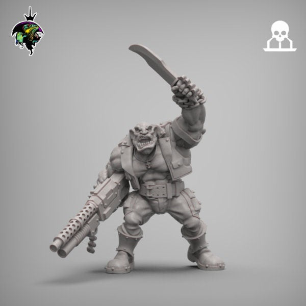 Space Ogres, Monstrous Sci-Fi Ogre Squad , Sci-Fi Wargames Miniatures by Reptilian Overlords