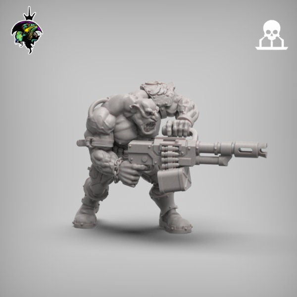 Space Ogres, Monstrous Sci-Fi Ogre Squad , Sci-Fi Wargames Miniatures by Reptilian Overlords