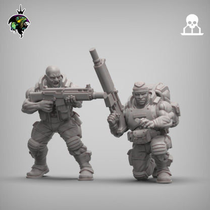 Spacenam 2.0, Sci-Fi Jungle fighter Miniatures by Reptilian Overlords, infantry regiment for Wargaming