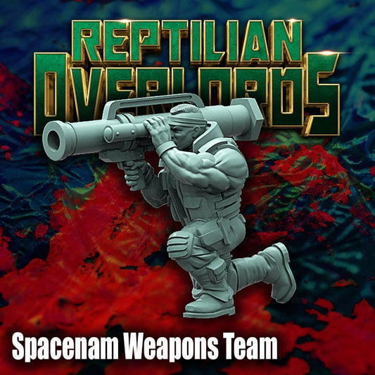 Spacenam Heavy Weapons Team, Sci-Fi Wargames Miniatures by Reptilian Overlords, Space Guard Heavy Weapons Squad