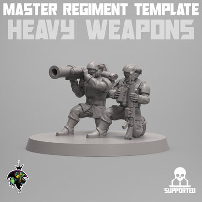 Master Regiment Template Heavy Weapons Team,  Jungle Fighter Miniatures by Reptilian Overlords