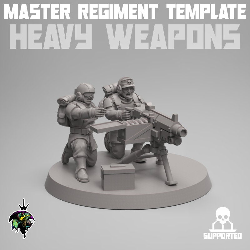 Master Regiment Template Heavy Weapons Team,  Jungle Fighter Miniatures by Reptilian Overlords