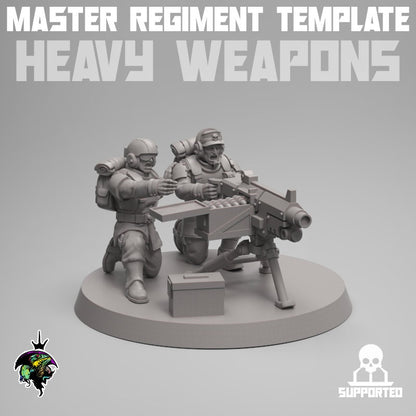 Master Regiment Template Heavy Weapons Team,  Jungle Fighter Miniatures by Reptilian Overlords