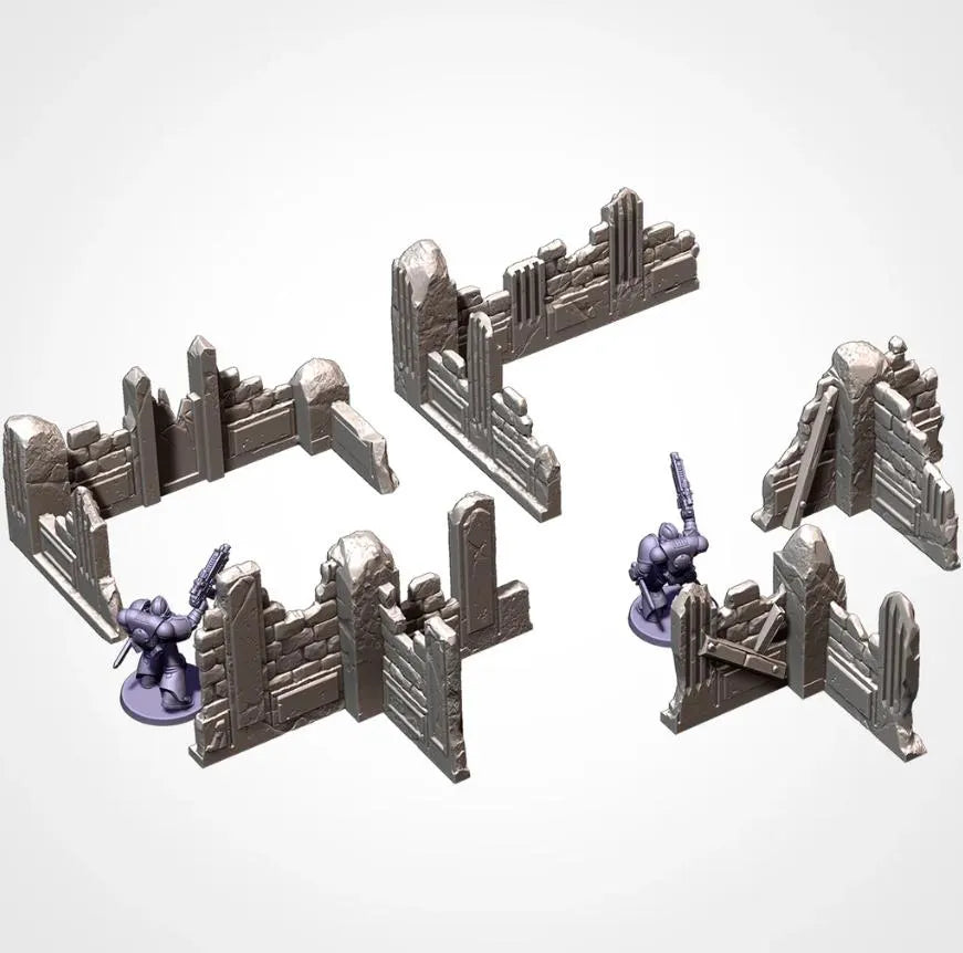 City Ruins GW Txarli Factory Imperial Building modular Cityscape Set, Perfect for Tabletop Wargames