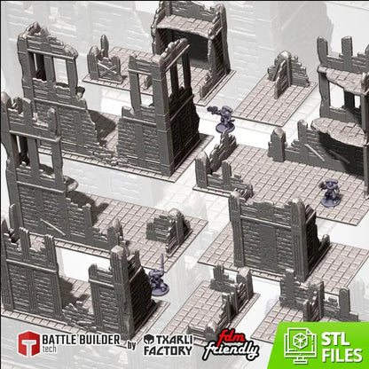 City Ruins GW Txarli Factory Imperial Building modular Cityscape Set, Perfect for Tabletop Wargames