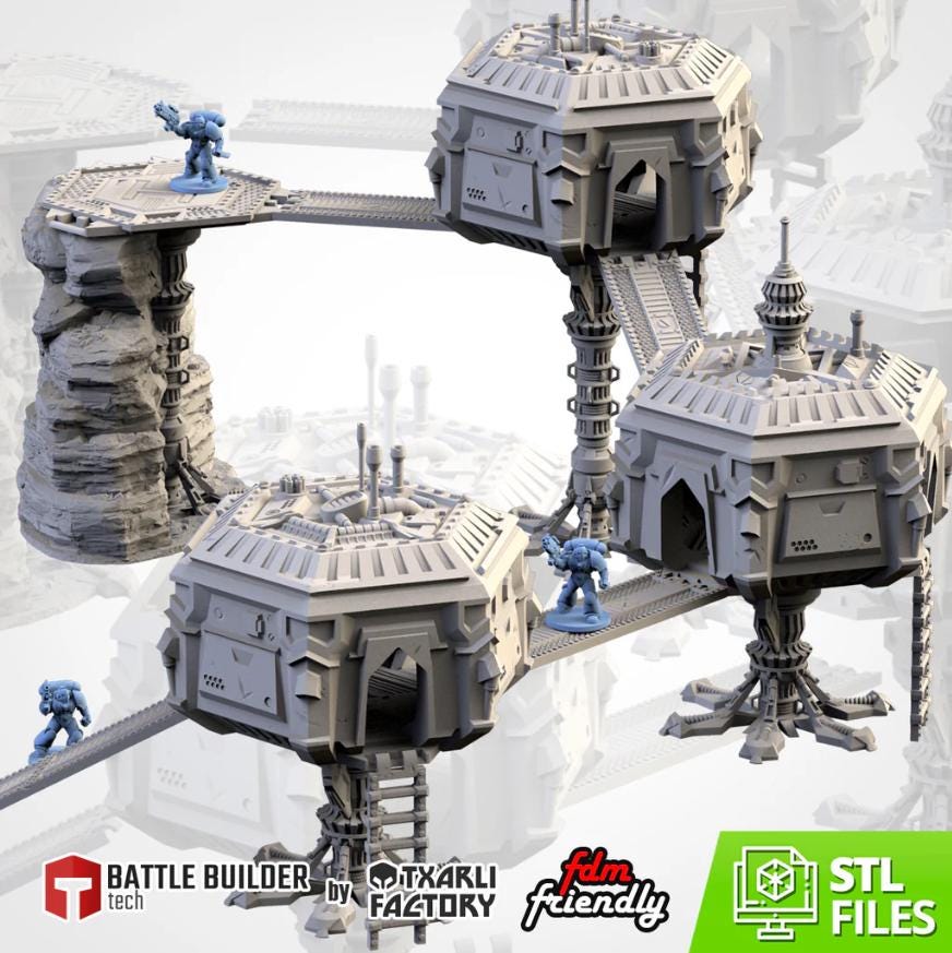 City Ruins GW Txarli Factory Imperial Building modular Cityscape Set, Perfect for Tabletop Wargames
