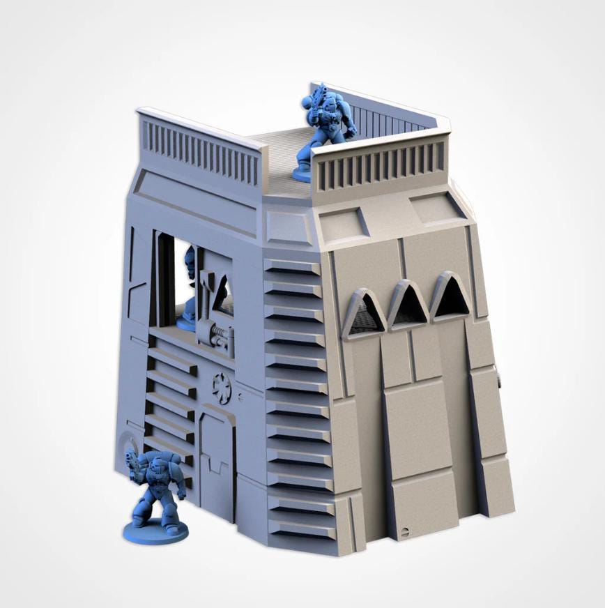 Modular Defense Turrets GW Txarli Factory Imperial Building modular Cityscape Set, Perfect for Tabletop Wargames