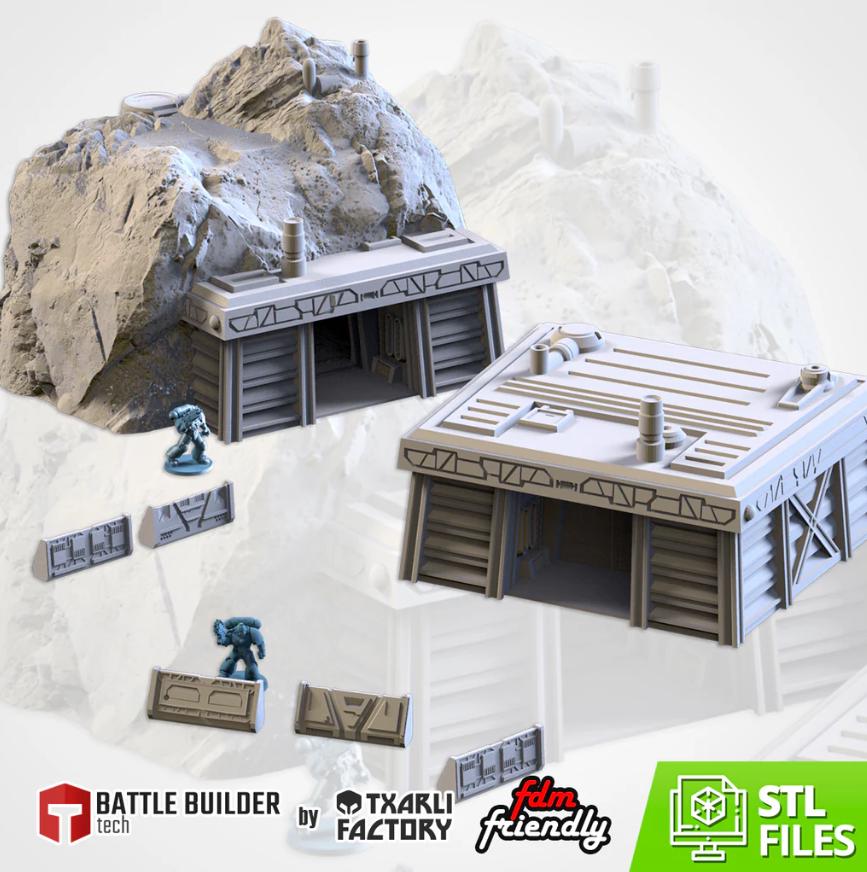 Modular Defense Bunkers Txarli Factory Imperial Building modular Cityscape Set, Perfect for Tabletop Wargames