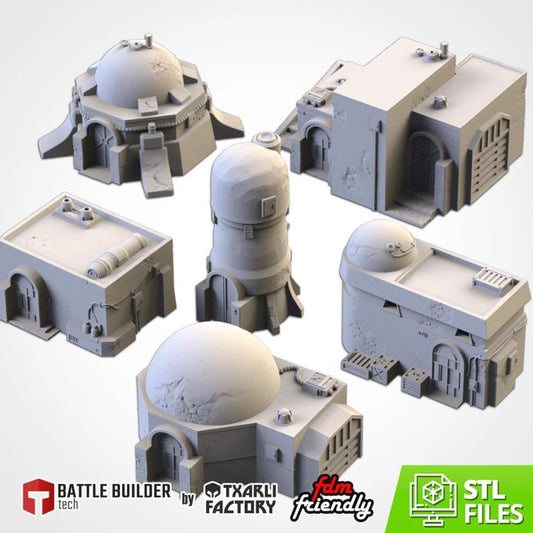 Sci-Fi Desert City Txarli Factory Imperial Building modular Cityscape Set, Perfect for Tabletop Wargames