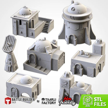 Sci-Fi Desert City Txarli Factory Imperial Building modular Cityscape Set, Perfect for Tabletop Wargames