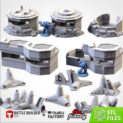 WAR BUNKERS Txarli Factory Imperial Building modular Cityscape Set, Perfect for Tabletop Wargames