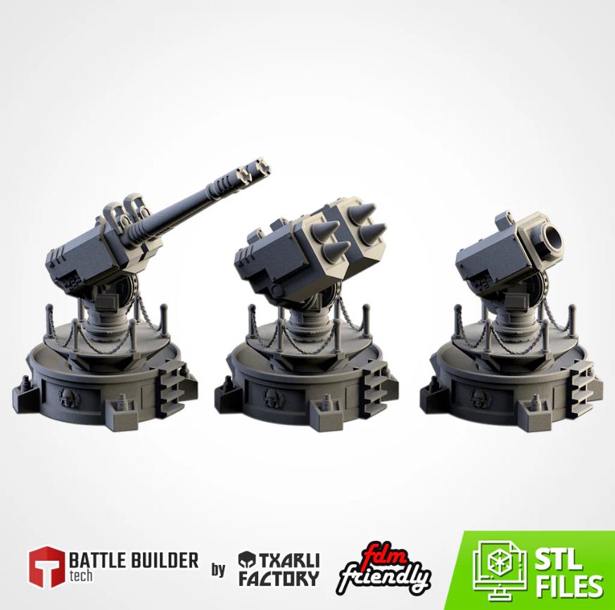 Modular Anti-Aircraft Weapons GW Txarli Factory Imperial Building modular Cityscape Set, Perfect for Tabletop Wargames