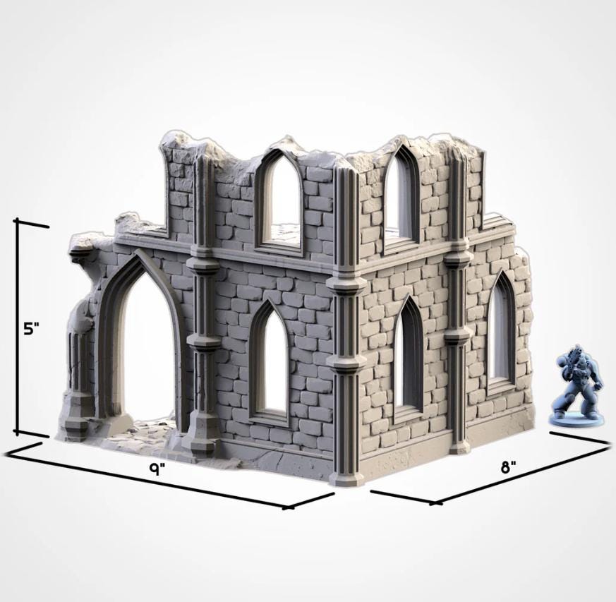 Modular TEMPLE RUINS Txarli Factory Imperial Building Terrain Cityscape Set, Perfect for Tabletop Wargames