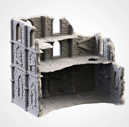 Modular TEMPLE RUINS Txarli Factory Imperial Building Terrain Cityscape Set, Perfect for Tabletop Wargames
