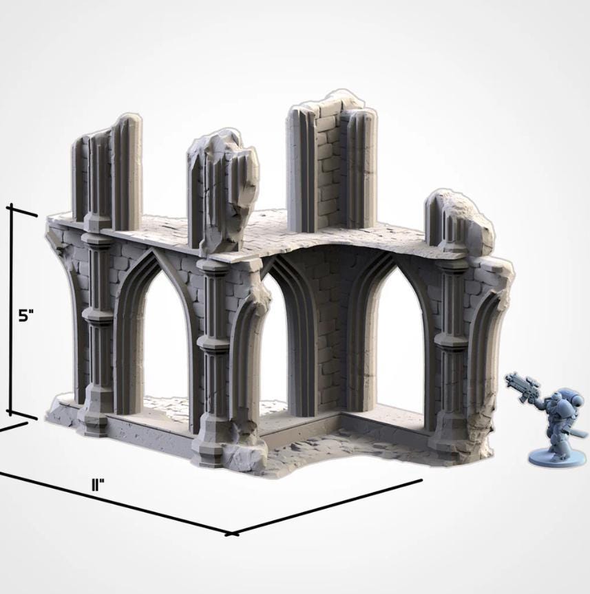 Modular TEMPLE RUINS Txarli Factory Imperial Building Terrain Cityscape Set, Perfect for Tabletop Wargames