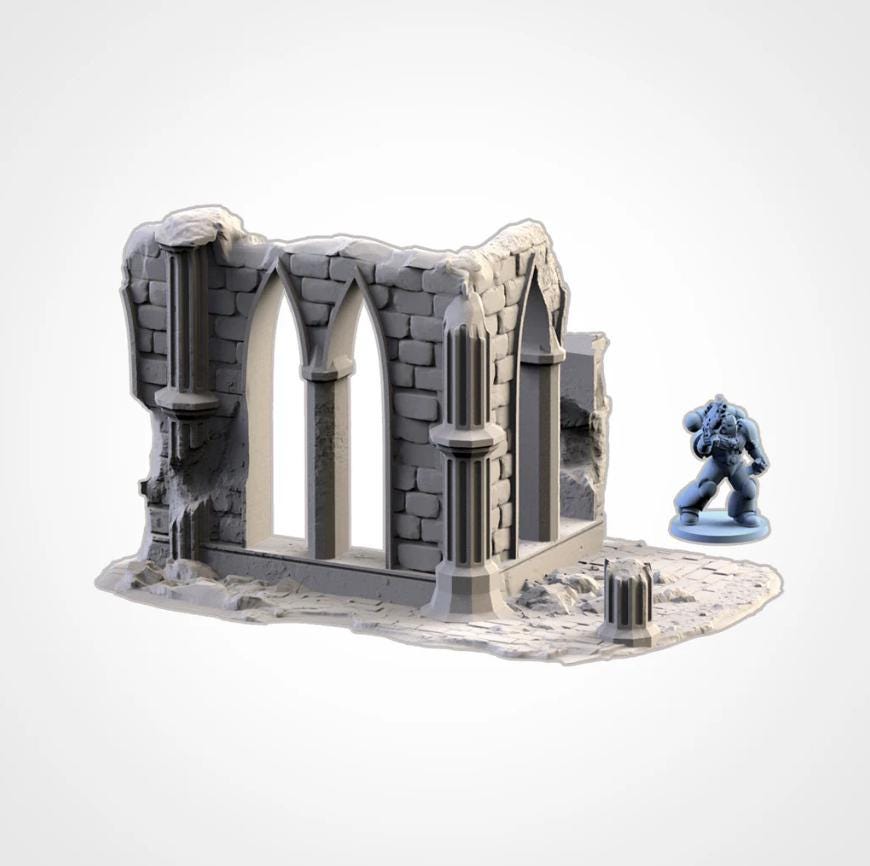 Modular TEMPLE RUINS Txarli Factory Imperial Building Terrain Cityscape Set, Perfect for Tabletop Wargames