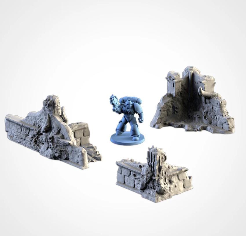 Modular INFECTED RUINS Txarli Factory Infected Alien Building Terrain Cityscape Set, Perfect for Tabletop Wargames