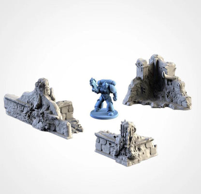 Modular INFECTED RUINS Txarli Factory Infected Alien Building Terrain Cityscape Set, Perfect for Tabletop Wargames