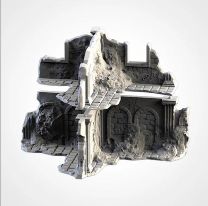 Modular INFECTED RUINS Txarli Factory Infected Alien Building Terrain Cityscape Set, Perfect for Tabletop Wargames