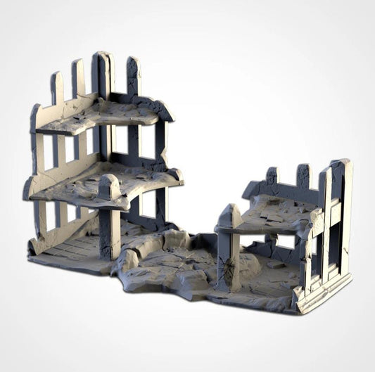 Modular CITY RUINS set Txarli Factory Ruined Building Terrain Cityscape Set, Perfect for Tabletop Wargames