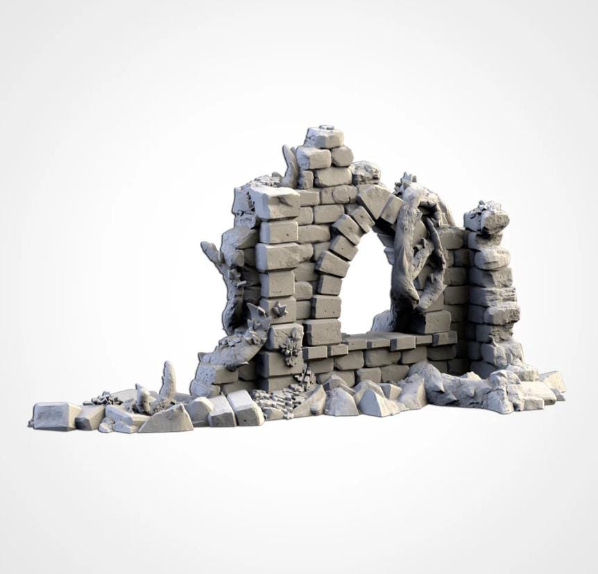 ABANDONED CITY RUINS Modular Wargaming Overgrown Ruins Terrain by Txarli Factory for Tabletop Wargames