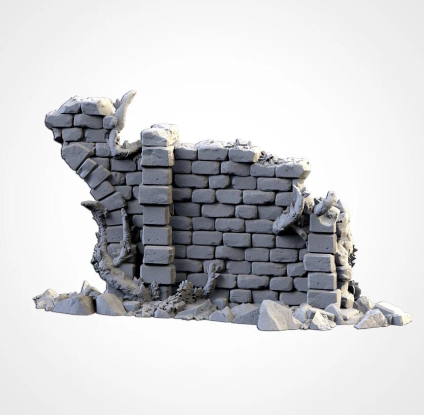 ABANDONED CITY RUINS Modular Wargaming Overgrown Ruins Terrain by Txarli Factory for Tabletop Wargames