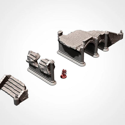 Modular STONE BRIDGES Terrain Cityscape Set, Perfect for Tabletop Wargames