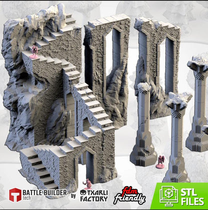 Dwarven Mines Txarli Factory Dwarven Holds modular Terrain Set, Perfect for Tabletop Wargames