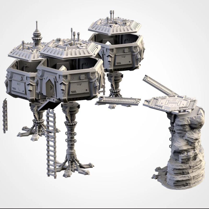 City Ruins GW Txarli Factory Imperial Building modular Cityscape Set, Perfect for Tabletop Wargames