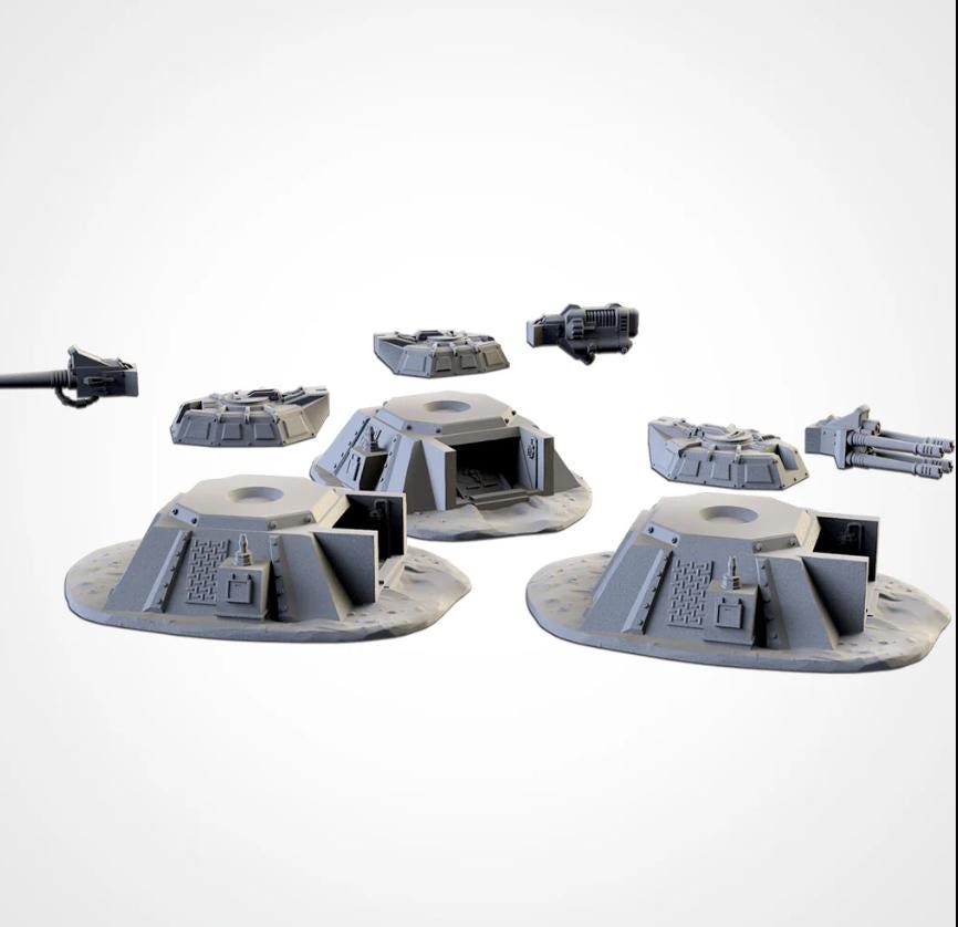 Modular ARMED BUNKERS GW Txarli Factory Imperial Building modular Cityscape Set, Perfect for Tabletop Wargames